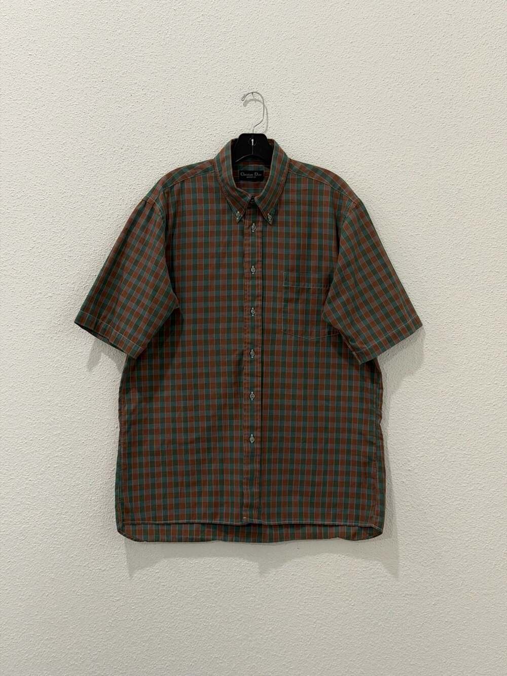 Vintage 90s Christian Dior Monsieur Double Vie Plaid Button Down Shirt